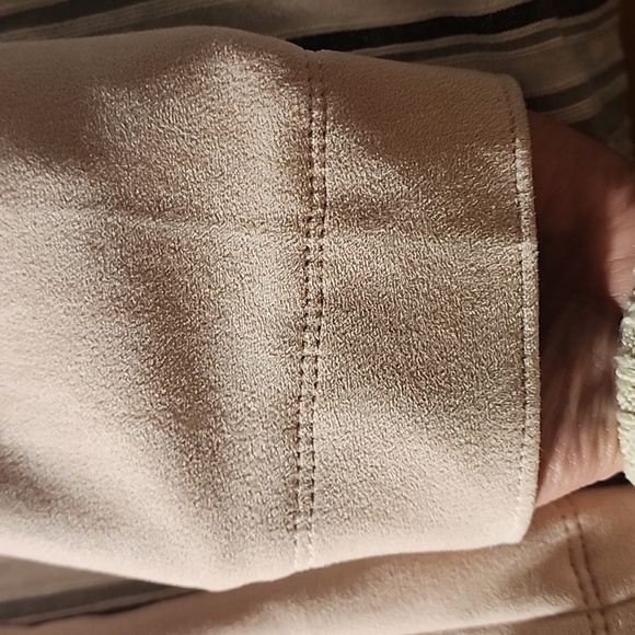 White House Black Market light pink faux suede double breast jacket - Picture 8 of 10